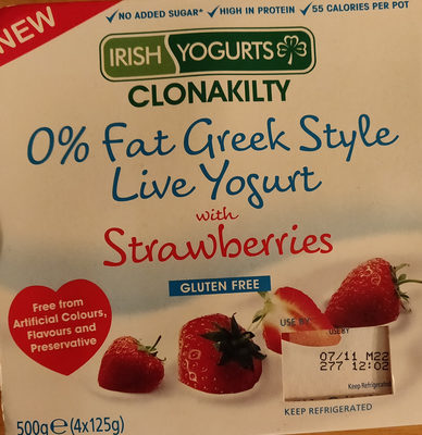 0% fat greek style live yogurt